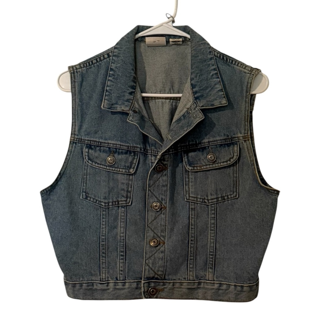 Vintage Denim Sleeveless Vest Size Large